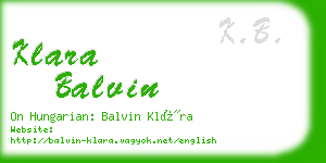 klara balvin business card